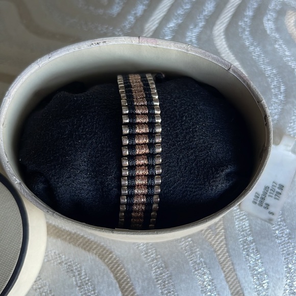 LINKS OF LONDON STERLING SILVER w/ BLACK CORD & COPPER BRACELET - Picture 7 of 10